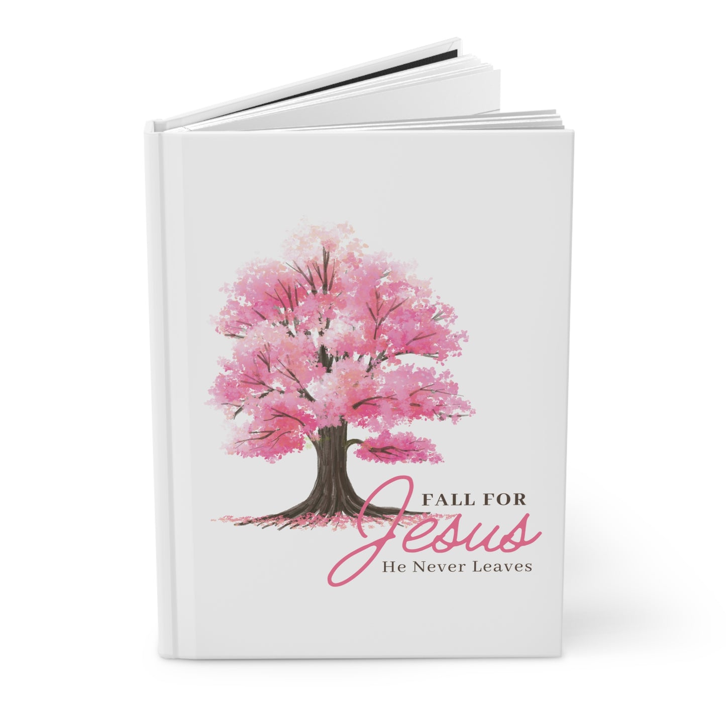 Fall for Jesus Hardcover Journal — Pink Tree Christian Prayer & Devotional Notebook
