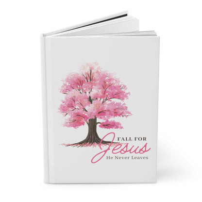 Fall for Jesus Hardcover Journal — Pink Tree Christian Prayer & Devotional Notebook