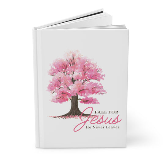 Fall for Jesus Hardcover Journal — Pink Tree Christian Prayer & Devotional Notebook