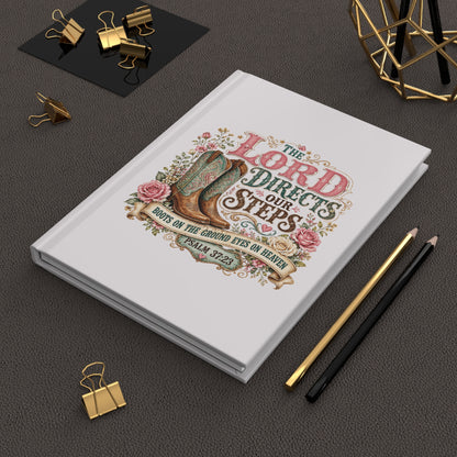 Christian Journal — "The Lord Directs Our Steps" Floral Cowboy Boots Hardcover