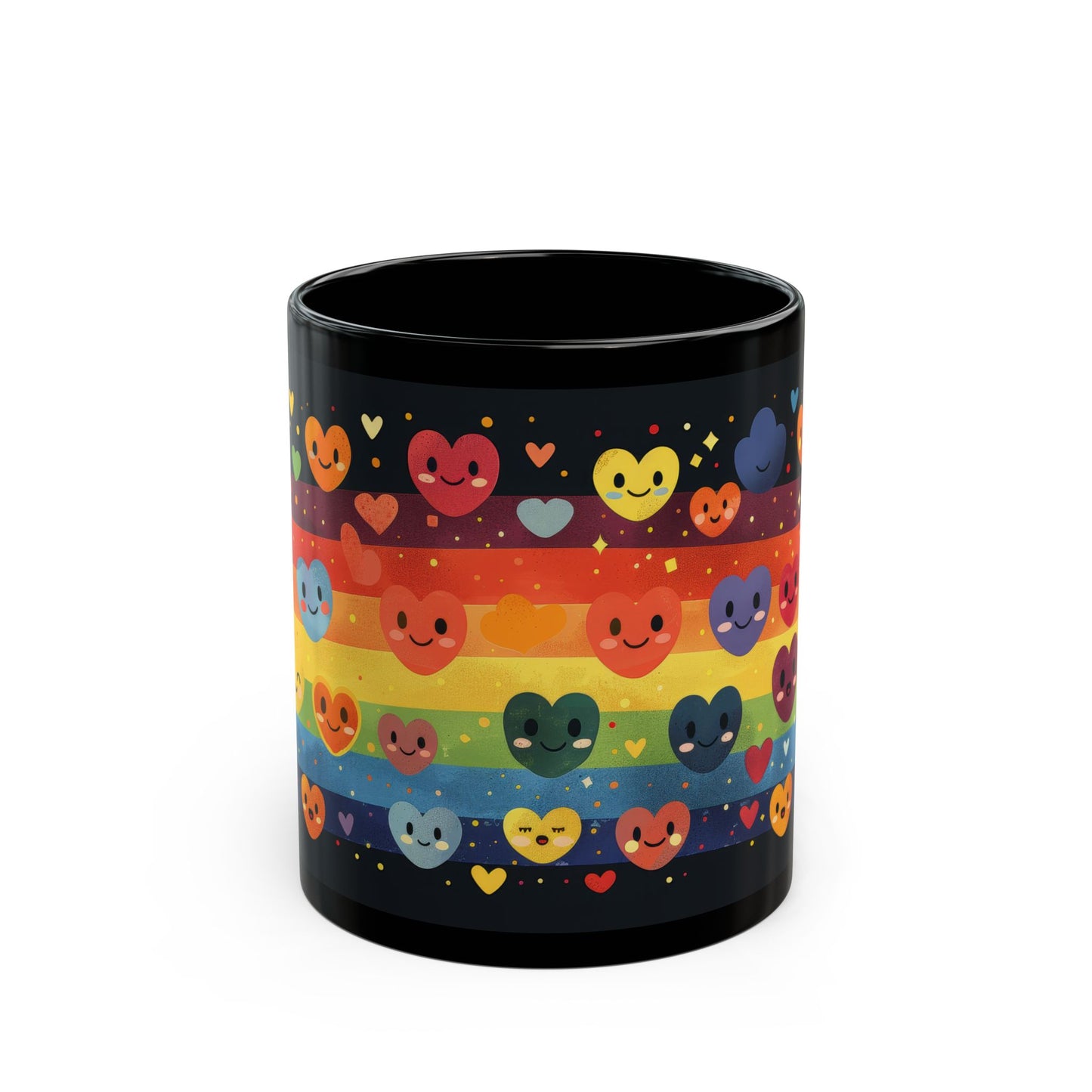 Black Hearts and Rainbow Mug (11oz, 15oz)