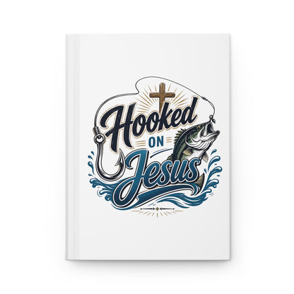 Hooked on Jesus Hardcover Journal — Fishing Faith Notebook for Christian Anglers