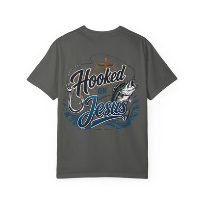 Hooked on Jesus Fishing T-Shirt — Christian Faith & Fishing Graphic Tee