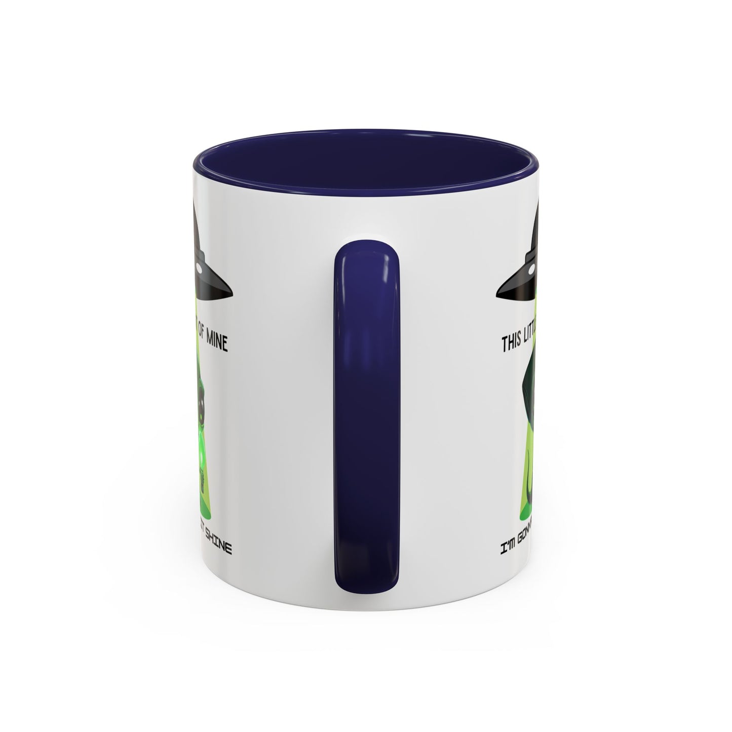 Alien UFO Coffee Mug — "This Little Light of Mine" Cute Green Alien Accent Mug (11/15oz)
