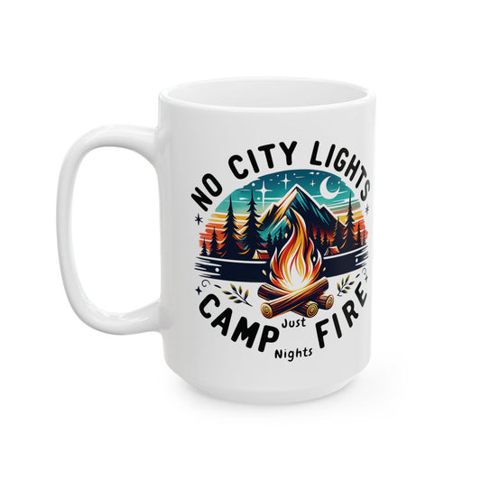 No City Light Campfire Night Camping Mug