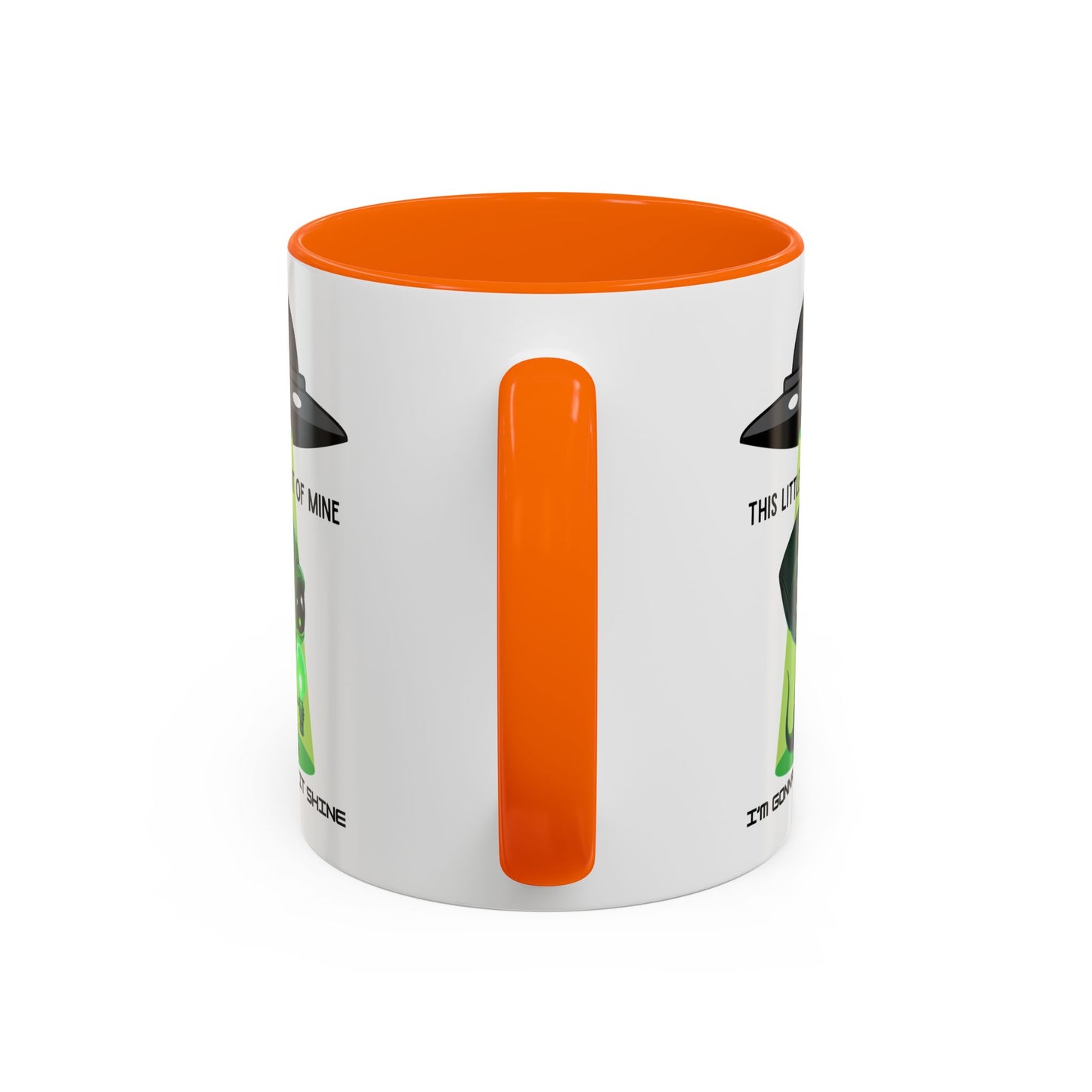 Alien UFO Coffee Mug — "This Little Light of Mine" Cute Green Alien Accent Mug (11/15oz)