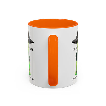 Alien UFO Coffee Mug — "This Little Light of Mine" Cute Green Alien Accent Mug (11/15oz)