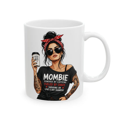Ceramic Mug — Tattooed Coffee Lover Illustration (11oz, 15oz)
