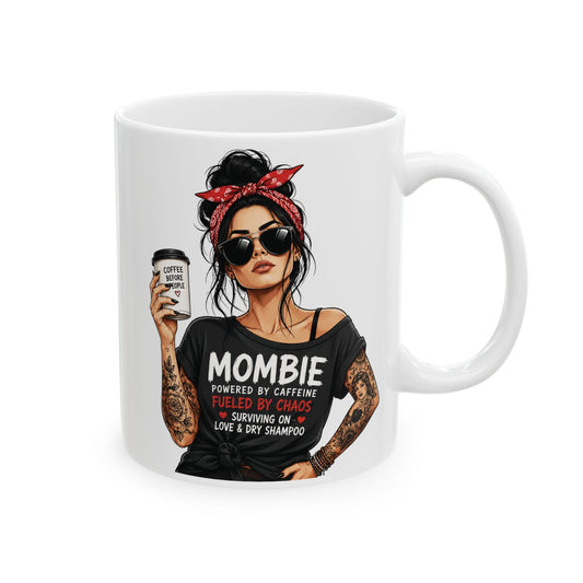 Ceramic Mug — Tattooed Coffee Lover Illustration (11oz, 15oz)