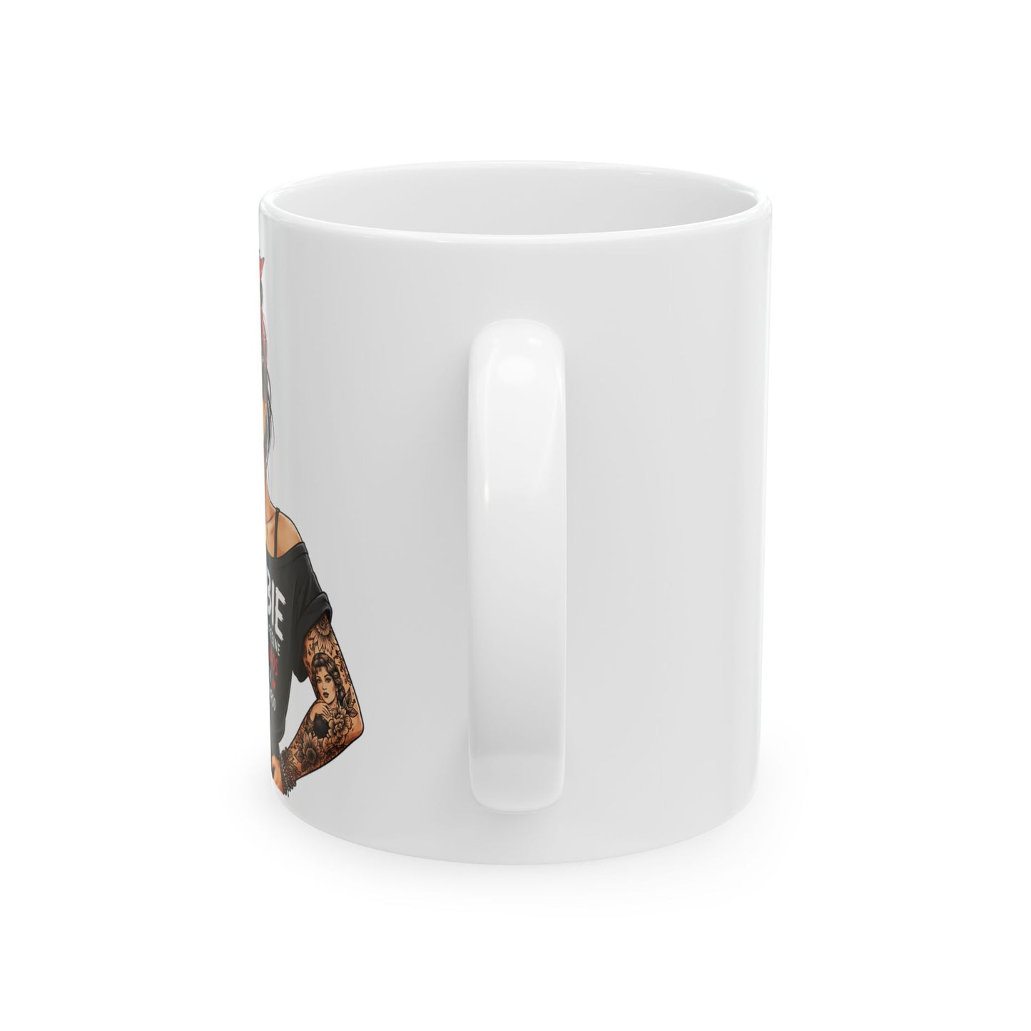 Ceramic Mug — Tattooed Coffee Lover Illustration (11oz, 15oz)