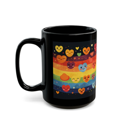 Black Hearts and Rainbow Mug (11oz, 15oz)