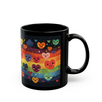 Black Hearts and Rainbow Mug (11oz, 15oz)