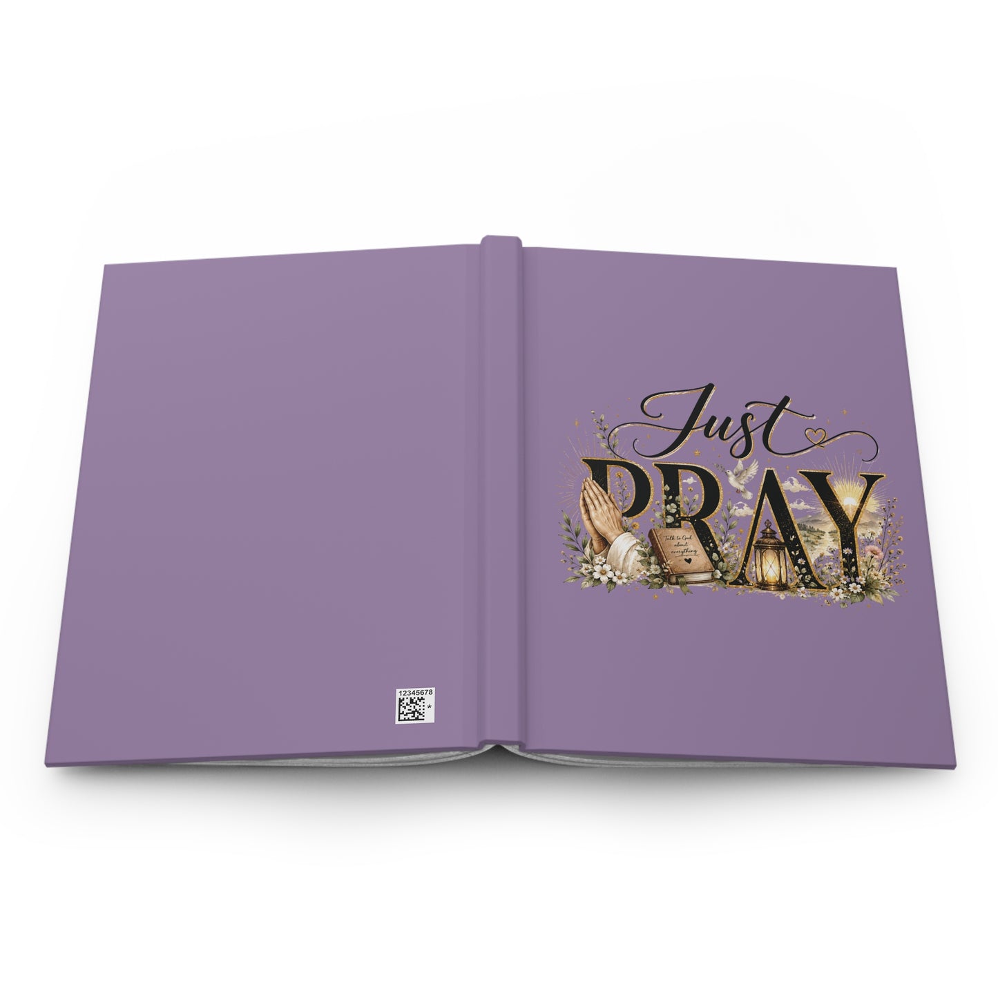 Hardcover Journal — "Just Pray" Inspirational Prayer Notebook (Matte Lavender)
