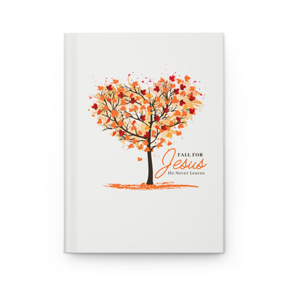 Fall for Jesus Hardcover Journal — Christian Gratitude & Prayer Notebook with Autumn Tree Design