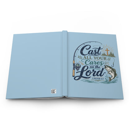 Hardcover Journal – "Cast All Your Cares on the Lord" Christian Fishing Devotional Notebook