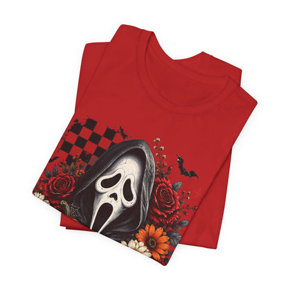 Scream Mask Halloween Tee — Pumpkin & Rose Horror Graphic T-Shirt