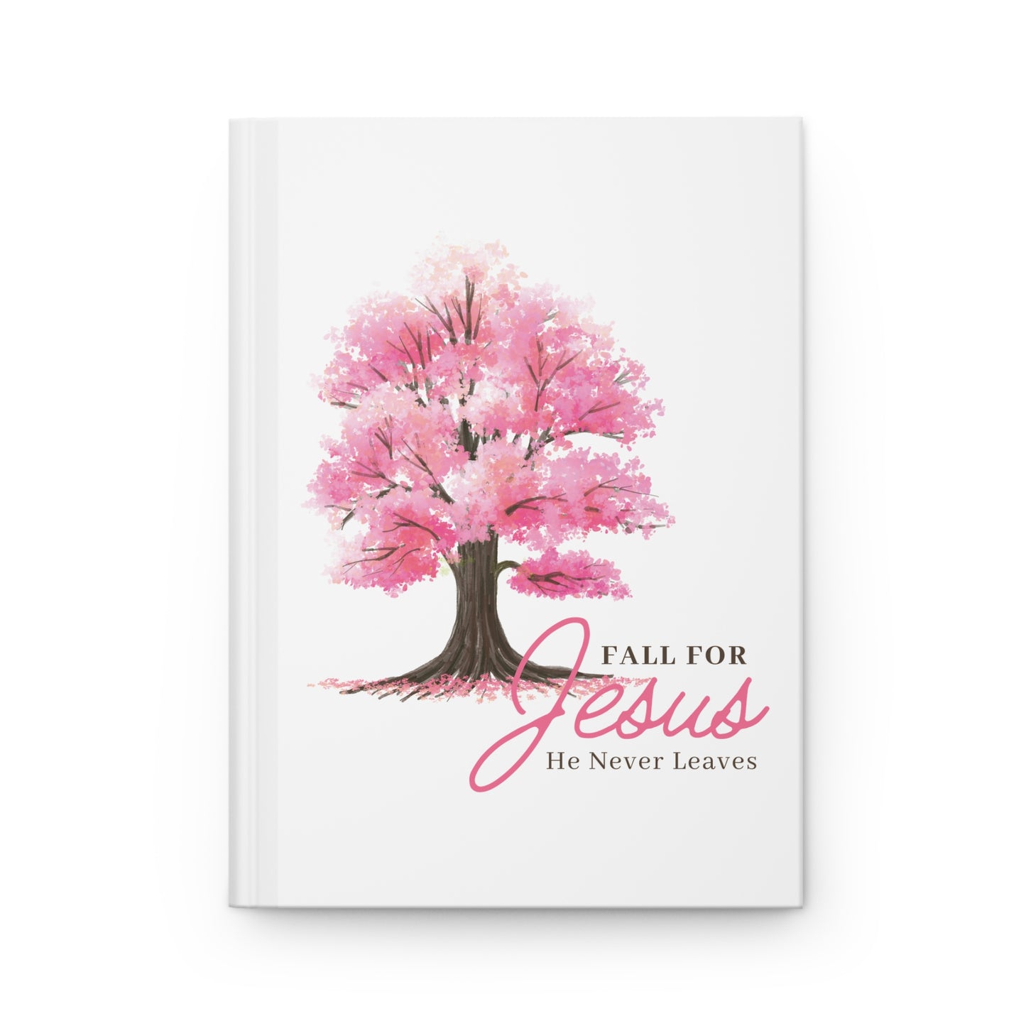 Fall for Jesus Hardcover Journal — Pink Tree Christian Prayer & Devotional Notebook