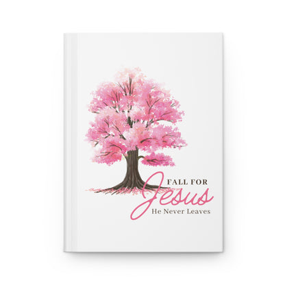 Fall for Jesus Hardcover Journal — Pink Tree Christian Prayer & Devotional Notebook