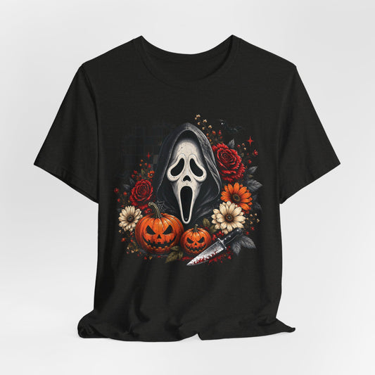 Scream Mask Halloween Tee — Pumpkin & Rose Horror Graphic T-Shirt