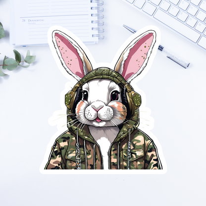 Camo Bunny Rabbit Sticker